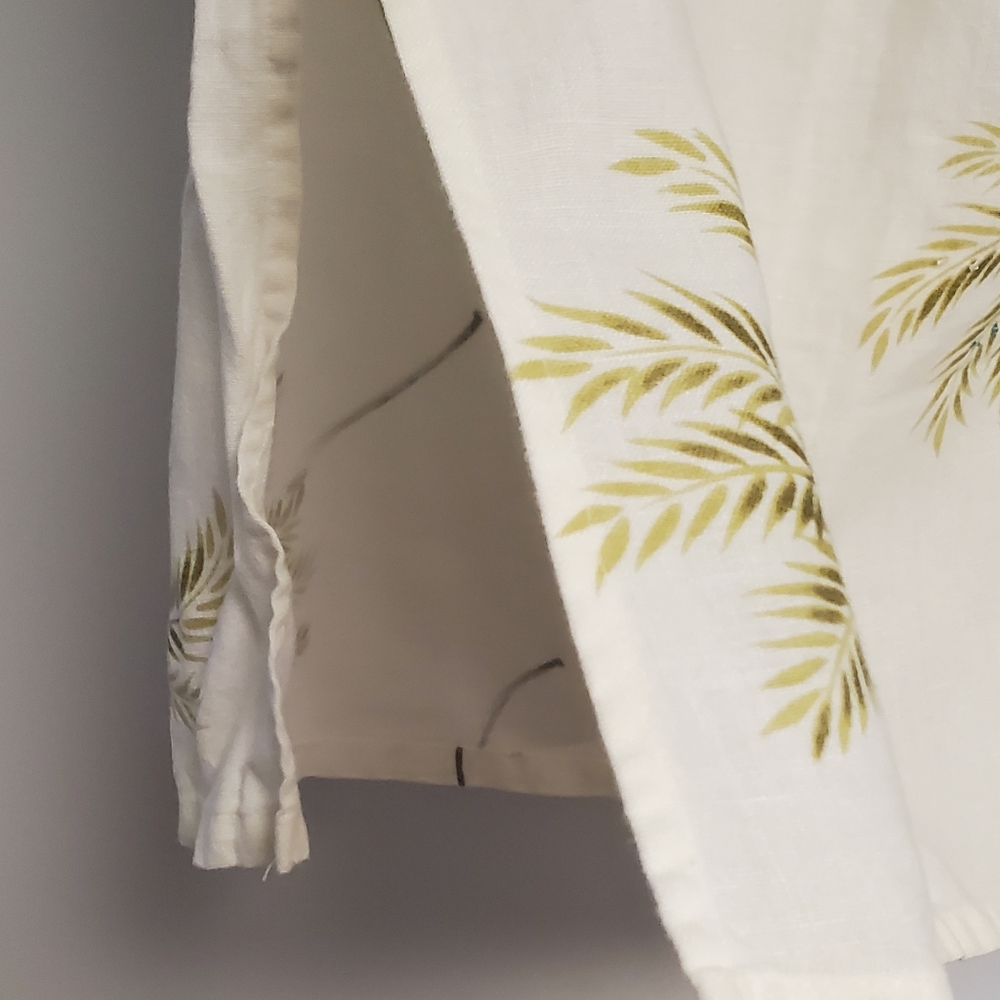 Uniform Paul Richard 100% Linen Palm Tree 2 Slit Side Maxi Skirt Size Large - Picture 6 of 6